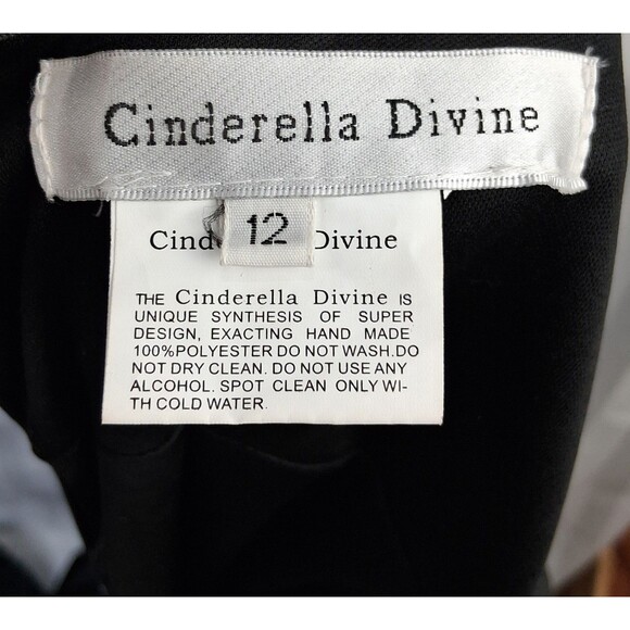 Formal Strapless Mermaid Black Ball Gown Cinderella Divine Size 12 - Picture 3 of 15